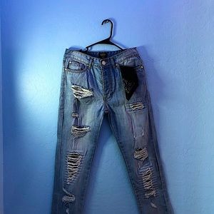 BoohooMan | Black Bandana Print Jeans